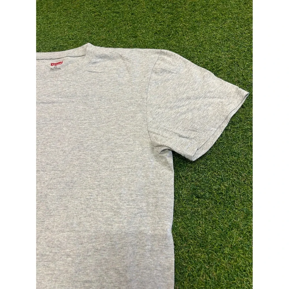 Levis Mens Short Sleeve Crewneck T-Shirt Heather Grey Logo Large R5LIBE1